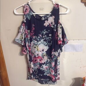 Floral Cold Shoulder Top